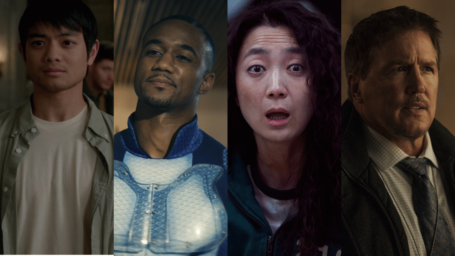 Da esquerda para a direita: Osric Chau, Jessie T. Usher, Kim Joo-ryoung e Lochlyn Munro – atores estarão presentes no Imagineland: On The Road │ Foto/Reprodução: Warner Bros. Television, Netflix e Amazon Prime Video
