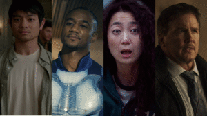 Da esquerda para a direita: Osric Chau, Jessie T. Usher, Kim Joo-ryoung e Lochlyn Munro – atores estarão presentes no Imagineland: On The Road │ Foto/Reprodução: Warner Bros. Television, Netflix e Amazon Prime Video
